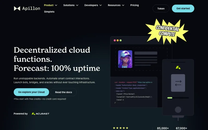 Screenshot of Apillon Cloud Functions