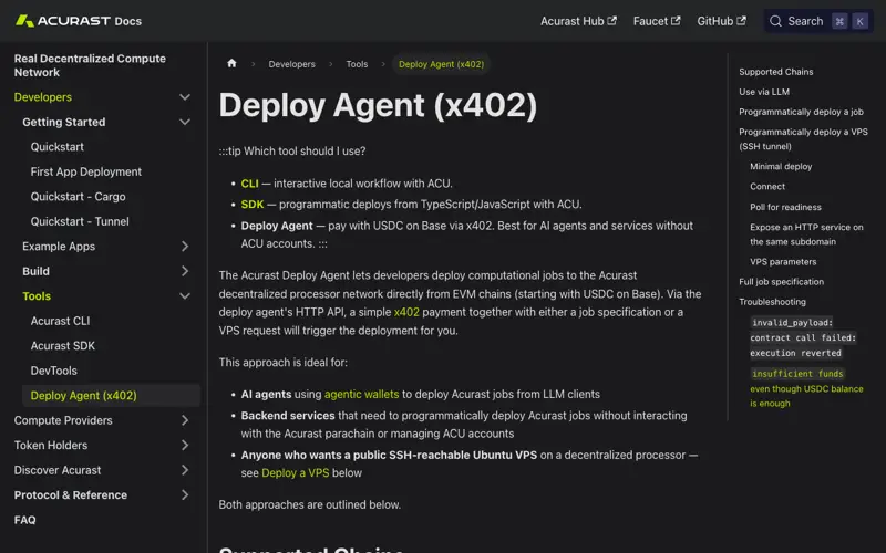 Screenshot of Deploy Agent