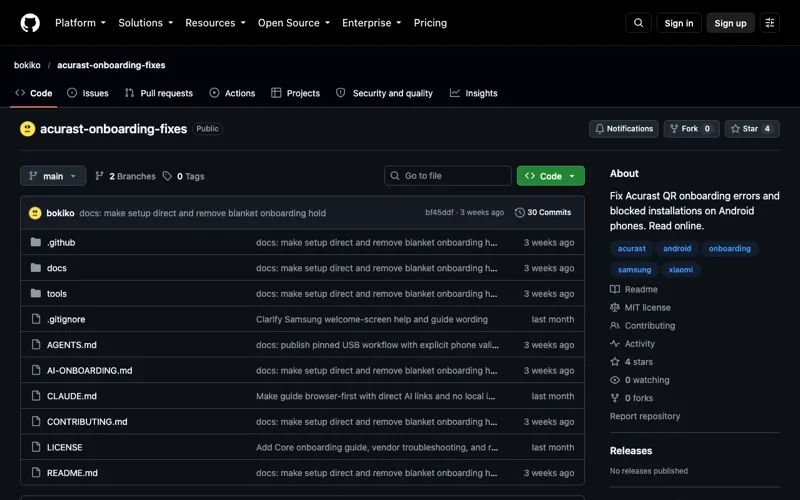 Screenshot of Acurast onboarding fixes